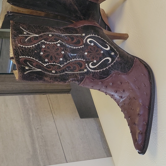NWOT western heeled boot, leather, sz9 - Picture 8 of 8